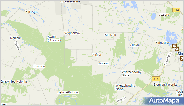mapa Stójka gmina Czemierniki, Stójka gmina Czemierniki na mapie Targeo