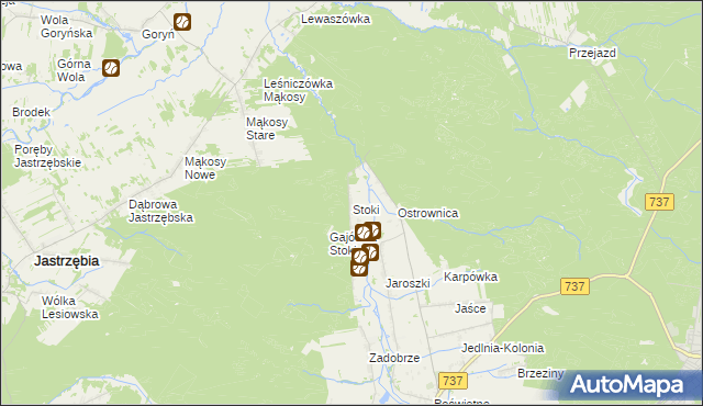 mapa Stoki gmina Pionki, Stoki gmina Pionki na mapie Targeo