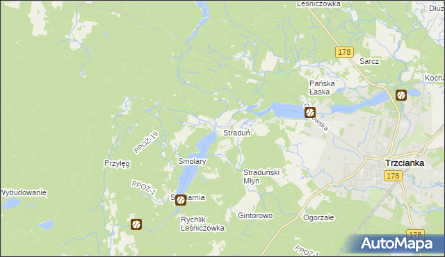 mapa Straduń, Straduń na mapie Targeo