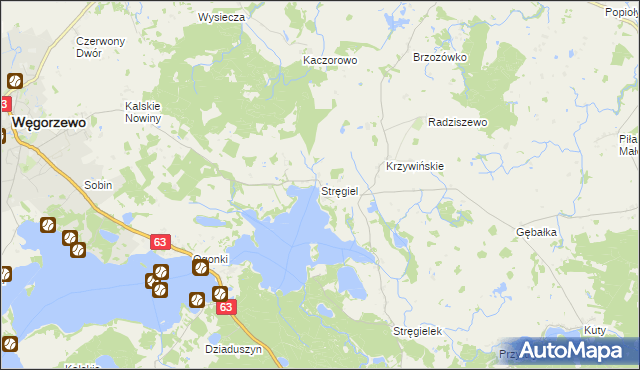 mapa Stręgiel, Stręgiel na mapie Targeo