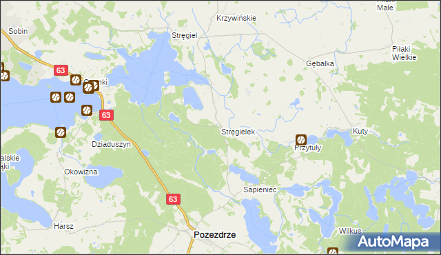 mapa Stręgielek, Stręgielek na mapie Targeo