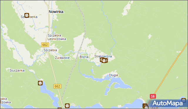 mapa Strękowizna, Strękowizna na mapie Targeo