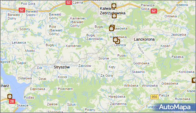 mapa Stronie gmina Stryszów, Stronie gmina Stryszów na mapie Targeo