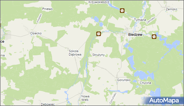 mapa Strużyny, Strużyny na mapie Targeo