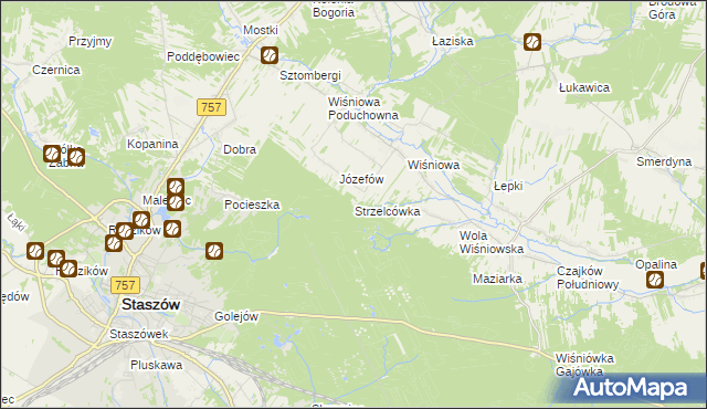 mapa Strzelcówka, Strzelcówka na mapie Targeo