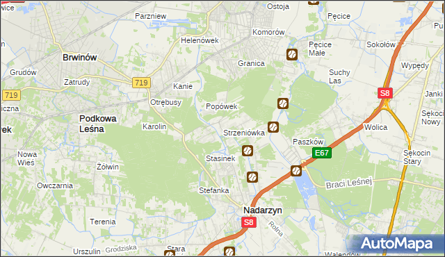 mapa Strzeniówka, Strzeniówka na mapie Targeo