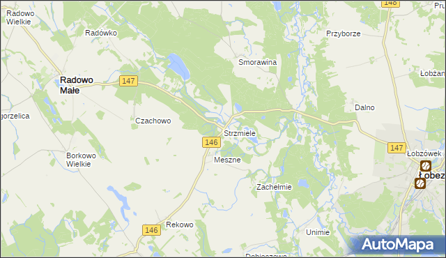 mapa Strzmiele, Strzmiele na mapie Targeo