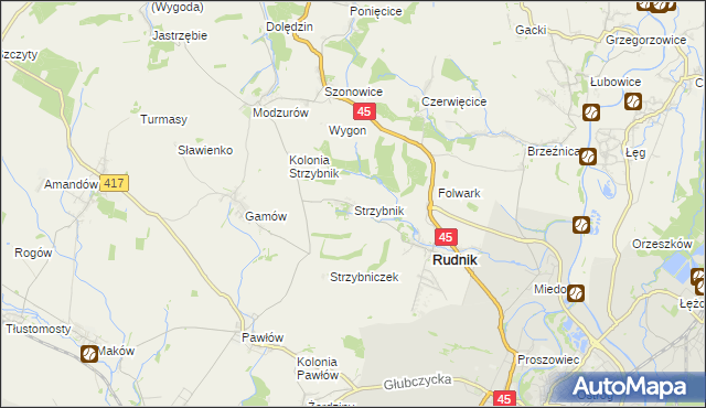 mapa Strzybnik, Strzybnik na mapie Targeo