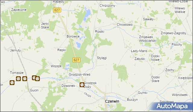 mapa Stylągi, Stylągi na mapie Targeo
