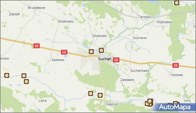 mapa Suchań, Suchań na mapie Targeo