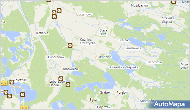 mapa Suliradzice, Suliradzice na mapie Targeo