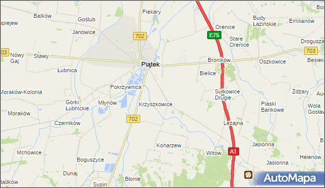 mapa Sułkowice Pierwsze, Sułkowice Pierwsze na mapie Targeo