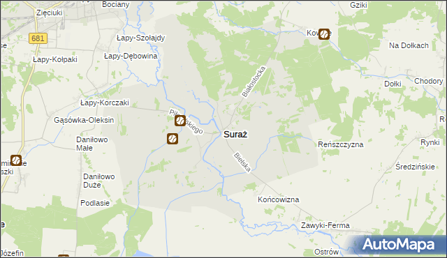 mapa Suraż, Suraż na mapie Targeo