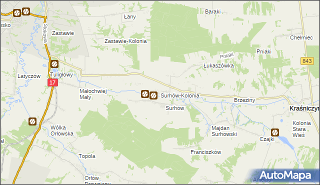 mapa Surhów-Kolonia, Surhów-Kolonia na mapie Targeo