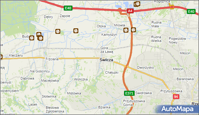 mapa Świlcza, Świlcza na mapie Targeo