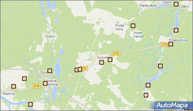 mapa Sycowice, Sycowice na mapie Targeo