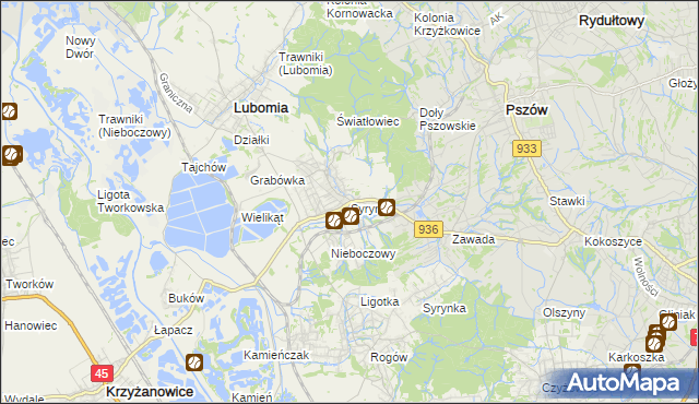mapa Syrynia, Syrynia na mapie Targeo