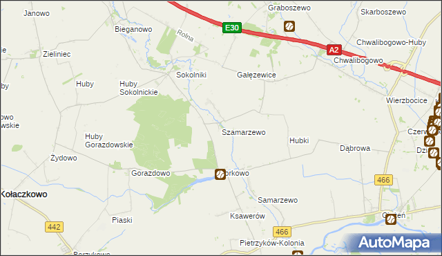 mapa Szamarzewo, Szamarzewo na mapie Targeo