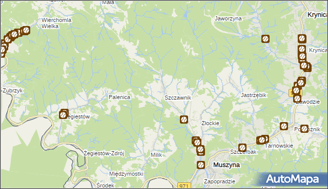 mapa Szczawnik, Szczawnik na mapie Targeo