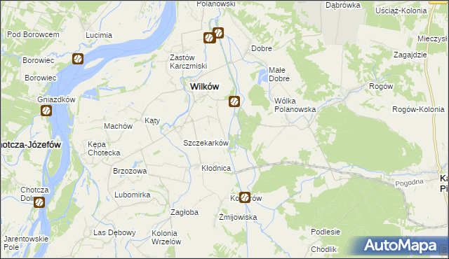 mapa Szczekarków-Kolonia, Szczekarków-Kolonia na mapie Targeo