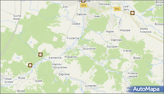 mapa Szczutków, Szczutków na mapie Targeo