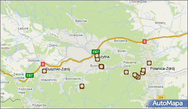 mapa Szczytna powiat kłodzki, Szczytna powiat kłodzki na mapie Targeo