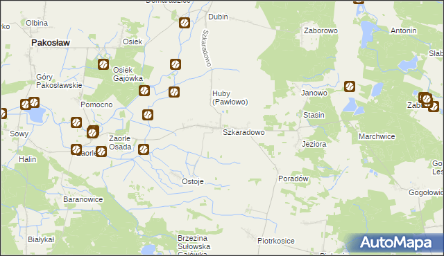 mapa Szkaradowo, Szkaradowo na mapie Targeo