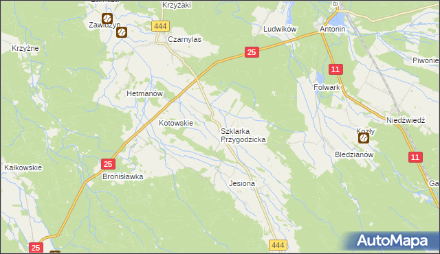 mapa Szklarka Przygodzicka, Szklarka Przygodzicka na mapie Targeo