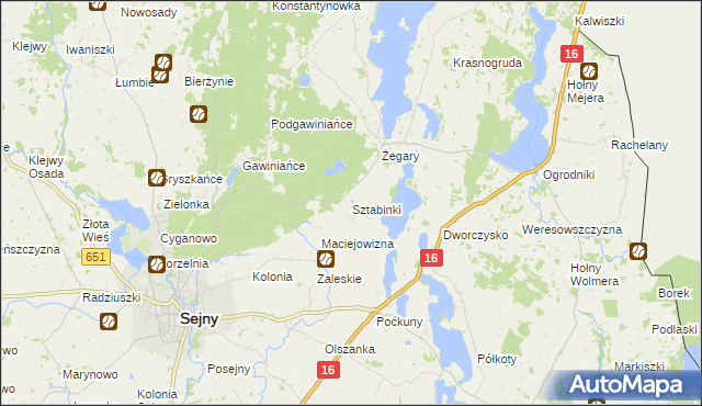 mapa Sztabinki, Sztabinki na mapie Targeo