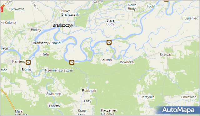 mapa Szumin gmina Łochów, Szumin gmina Łochów na mapie Targeo