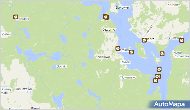 mapa Szwalewo, Szwalewo na mapie Targeo