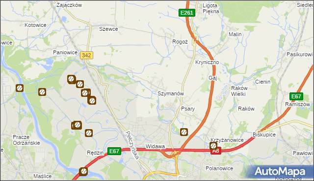 mapa Szymanów gmina Wisznia Mała, Szymanów gmina Wisznia Mała na mapie Targeo