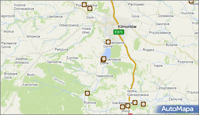 mapa Szymanowice Dolne, Szymanowice Dolne na mapie Targeo