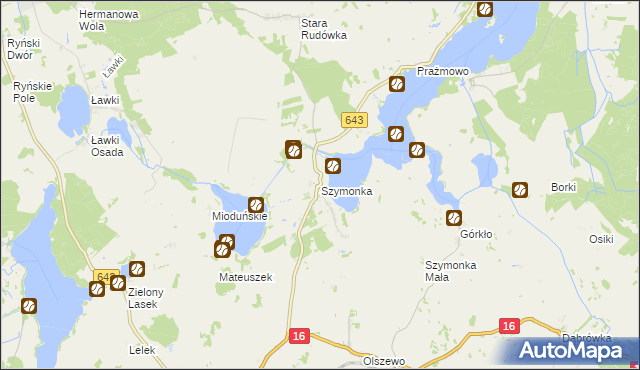 mapa Szymonka, Szymonka na mapie Targeo