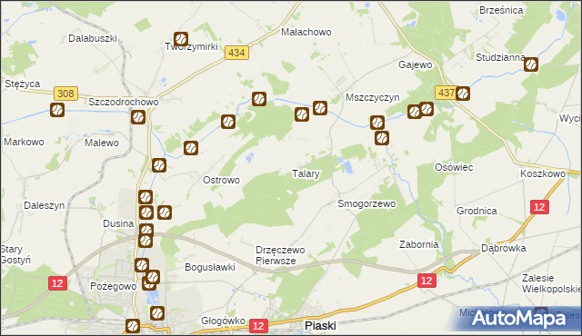 mapa Talary, Talary na mapie Targeo