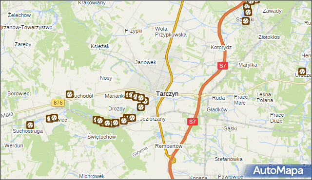 mapa Tarczyn powiat piaseczyński, Tarczyn powiat piaseczyński na mapie Targeo