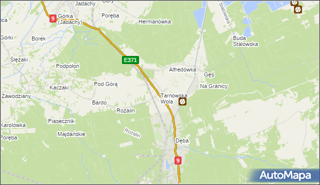 mapa Tarnowska Wola gmina Nowa Dęba, Tarnowska Wola gmina Nowa Dęba na mapie Targeo