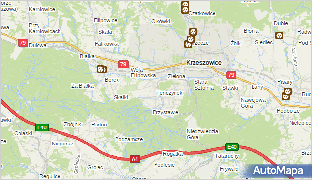 mapa Tenczynek, Tenczynek na mapie Targeo