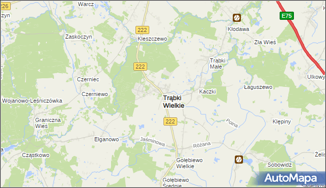 mapa Trąbki Wielkie, Trąbki Wielkie na mapie Targeo