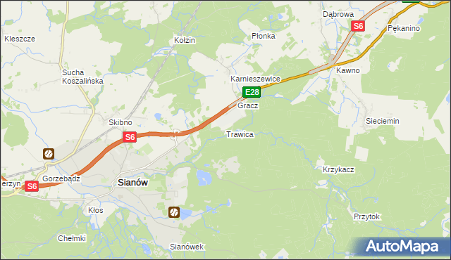 mapa Trawica, Trawica na mapie Targeo