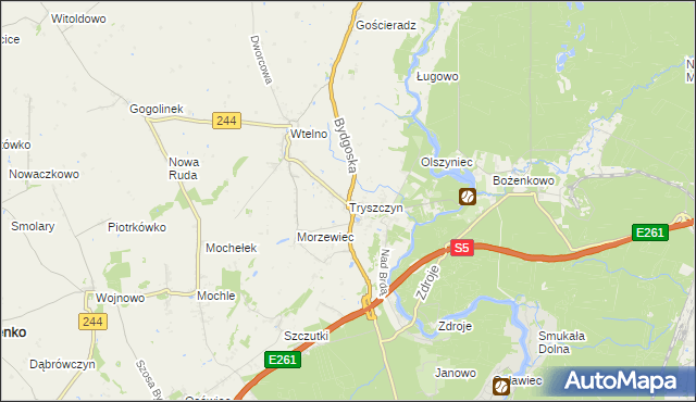 mapa Tryszczyn, Tryszczyn na mapie Targeo