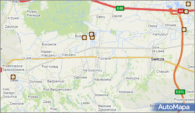 mapa Trzciana gmina Świlcza, Trzciana gmina Świlcza na mapie Targeo