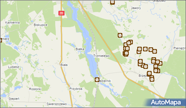 mapa Trzmielewo gmina Rzeczenica, Trzmielewo gmina Rzeczenica na mapie Targeo