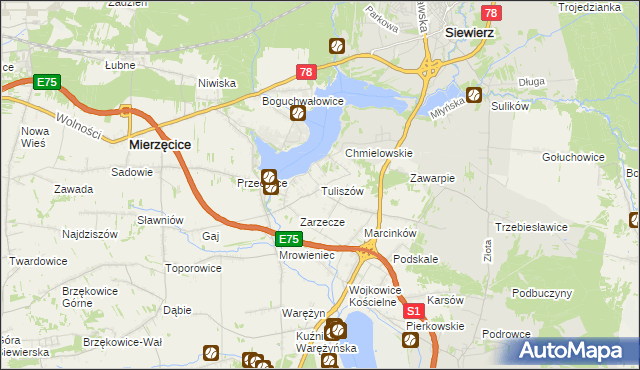 mapa Tuliszów, Tuliszów na mapie Targeo