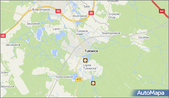 mapa Tułowice powiat opolski, Tułowice powiat opolski na mapie Targeo