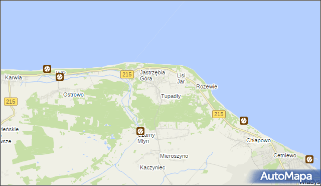 mapa Tupadły gmina Władysławowo, Tupadły gmina Władysławowo na mapie Targeo