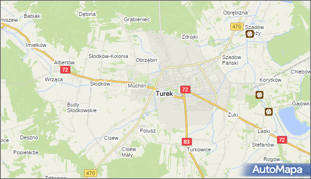 mapa Turka, Turek na mapie Targeo