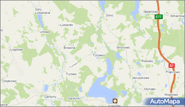 mapa Turówko, Turówko na mapie Targeo