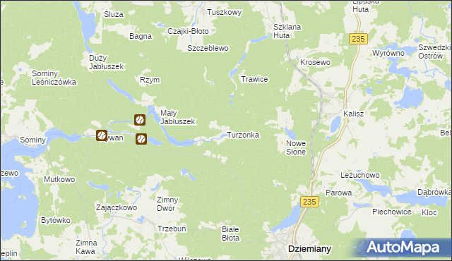 mapa Turzonka, Turzonka na mapie Targeo