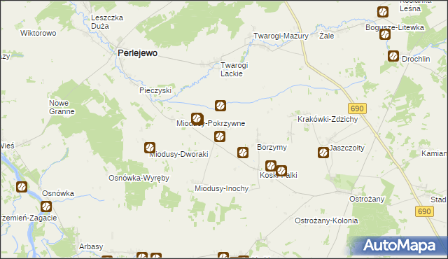 mapa Twarogi-Trąbnica, Twarogi-Trąbnica na mapie Targeo